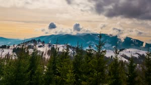 Video Stock Clouds Moving Over Cold Forests Live Wallpaper For PC
