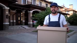 Stock Video Delivery Man Carrying A Large Box  Smal Live Wallpaper For PC