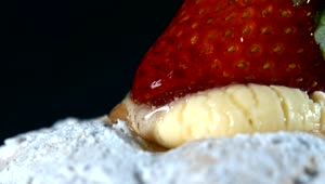 Stock Video Delicious Strawberry Dessert In Detail Macro Shot Live Wallpaper For PC