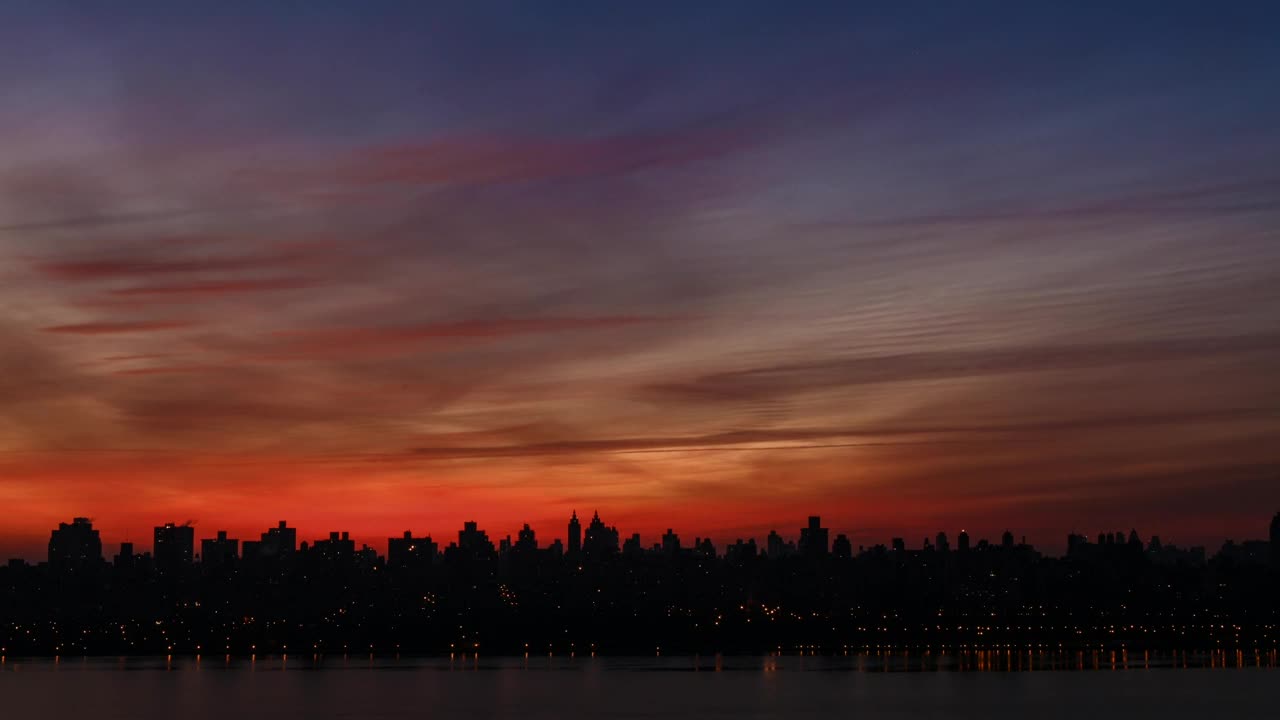 Download Stock Video Deep Red Sky Behind A City Live Wallpaper For PC