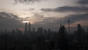Stock Video Dark Skyline Of Kuala Lumpur Live Wallpaper For PC
