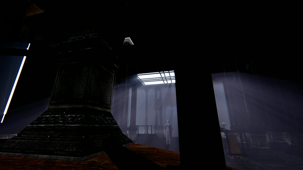 Download Stock Video Dark Religious Temple With A Woman And A Man In Live Wallpaper For PC