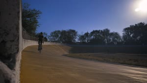 Stock Video Cyclist Riding A Track In A Park Live Wallpaper For PC