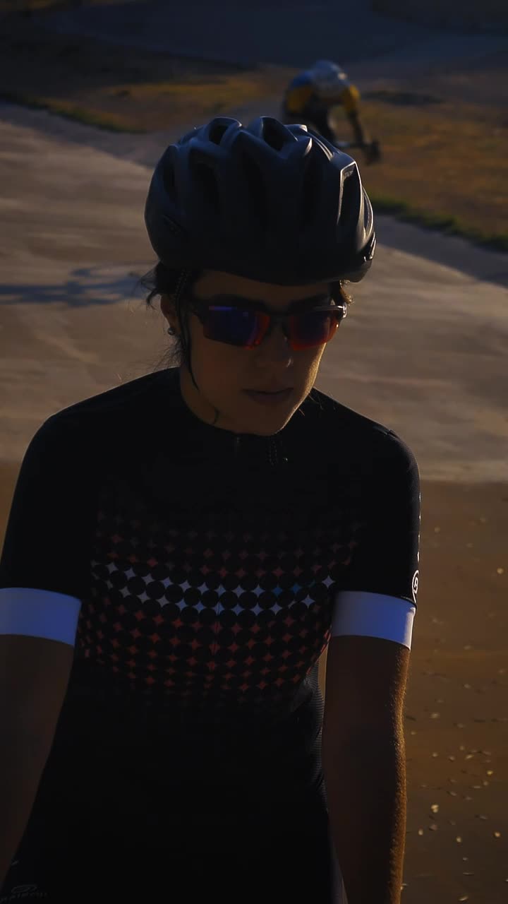Download Stock Video Cyclist Girl On The Edge Of A Track In A Live Wallpaper For PC