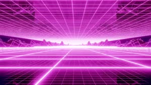 Stock Video Cyberpunk Style Stage With Neon Grid Floor Live Wallpaper For PC