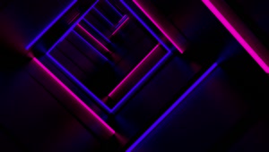 Stock Video Cyberpunk Square Tunnel With Neon Lights Live Wallpaper For PC