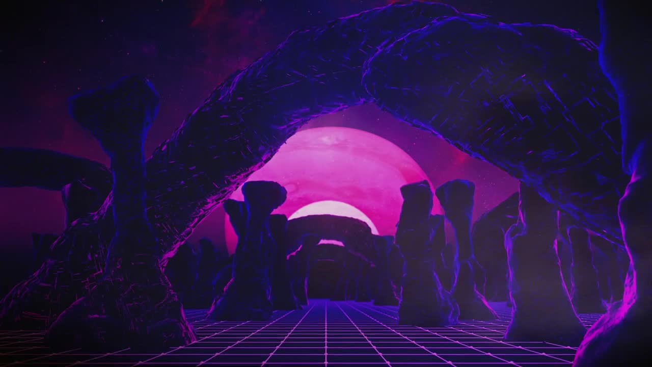 Download Stock Video Cyberpunk Alien Planet With Space View Live Wallpaper For PC