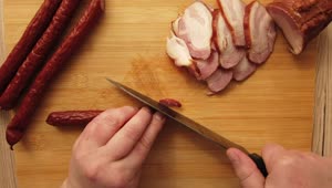 Stock Video Cutting Up Sausage Live Wallpaper For PC