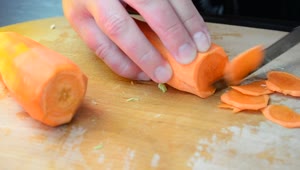Stock Video Cutting Carrot Slices When Cooking Live Wallpaper For PC