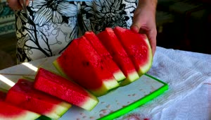 Stock Video Cutting A Watermelon With A Knife Live Wallpaper For PC