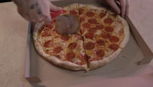 Stock Video Cutting A Pizza With A Special Slicer Live Wallpaper For PC