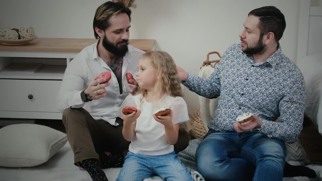 Download Stock Video Cute Male Couple With Little Girl Live Wallpaper For PC