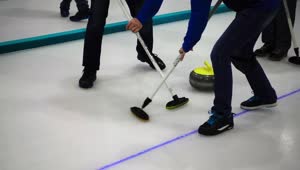 Stock Video Curling Stone Players Sweeping Live Wallpaper For PC