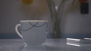 Stock Video Cup With Hot Morning Coffee In The Foreground Live Wallpaper For PC