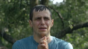 Stock Video Crying And Sad Man Prays In The Rain Live Wallpaper For PC