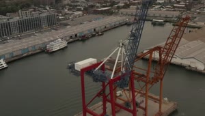 Stock Video Crane For Loading Cargo Ships In A Port Live Wallpaper For PC