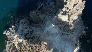 Stock Video Crag In The Sea Top Aerial Shot Live Wallpaper For PC