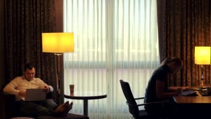 Stock Video Couple Working From A Hotel Room Live Wallpaper For PC