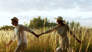 Stock Video Couple Walking Hand In Hand In The Countryside Live Wallpaper For PC