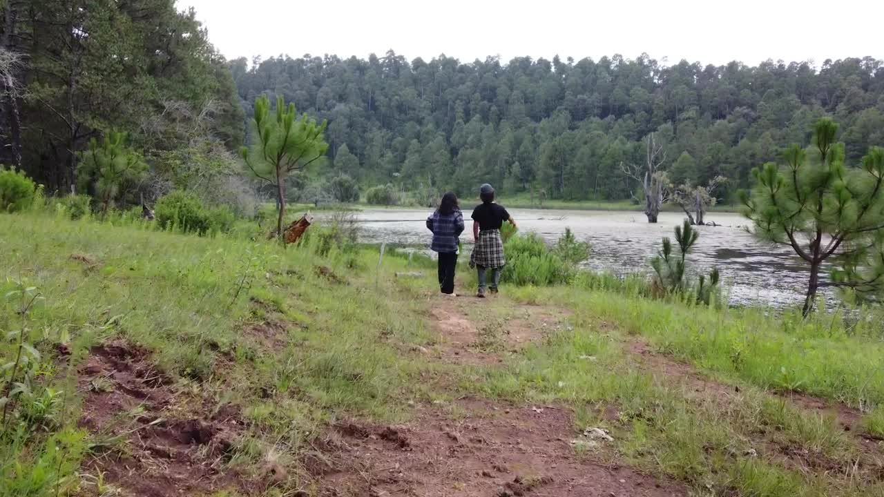 Download Stock Video Couple Taking A Selfie During A Walk In Nature Live Wallpaper For PC