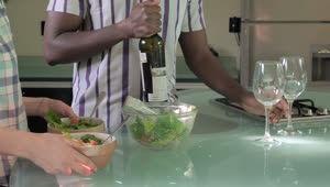Stock Video Couple Preparing Salad For Dinner Live Wallpaper For PC