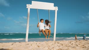 Stock Video Couple On A Swing On A Beach Live Wallpaper For PC