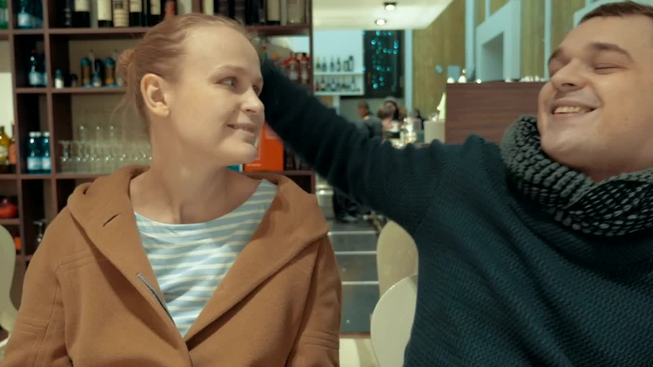 Download Stock Video Couple In Love Taking A Photo In A Cafe Live Wallpaper For PC