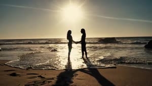 Stock Video Couple Holding Hands On The Beach Live Wallpaper For PC