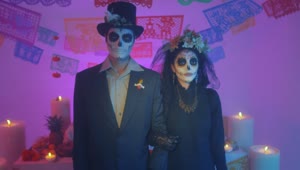 Stock Video Couple Dressed As Catrin And Catrina On Day Of The 4183 Live Wallpaper For PC