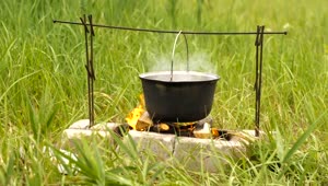 Stock Video Cooking Soup In A Country Cauldron Live Wallpaper For PC