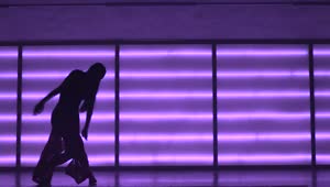 Stock Video Contemporary Dancer In Neon Lit Studio Live Wallpaper For PC