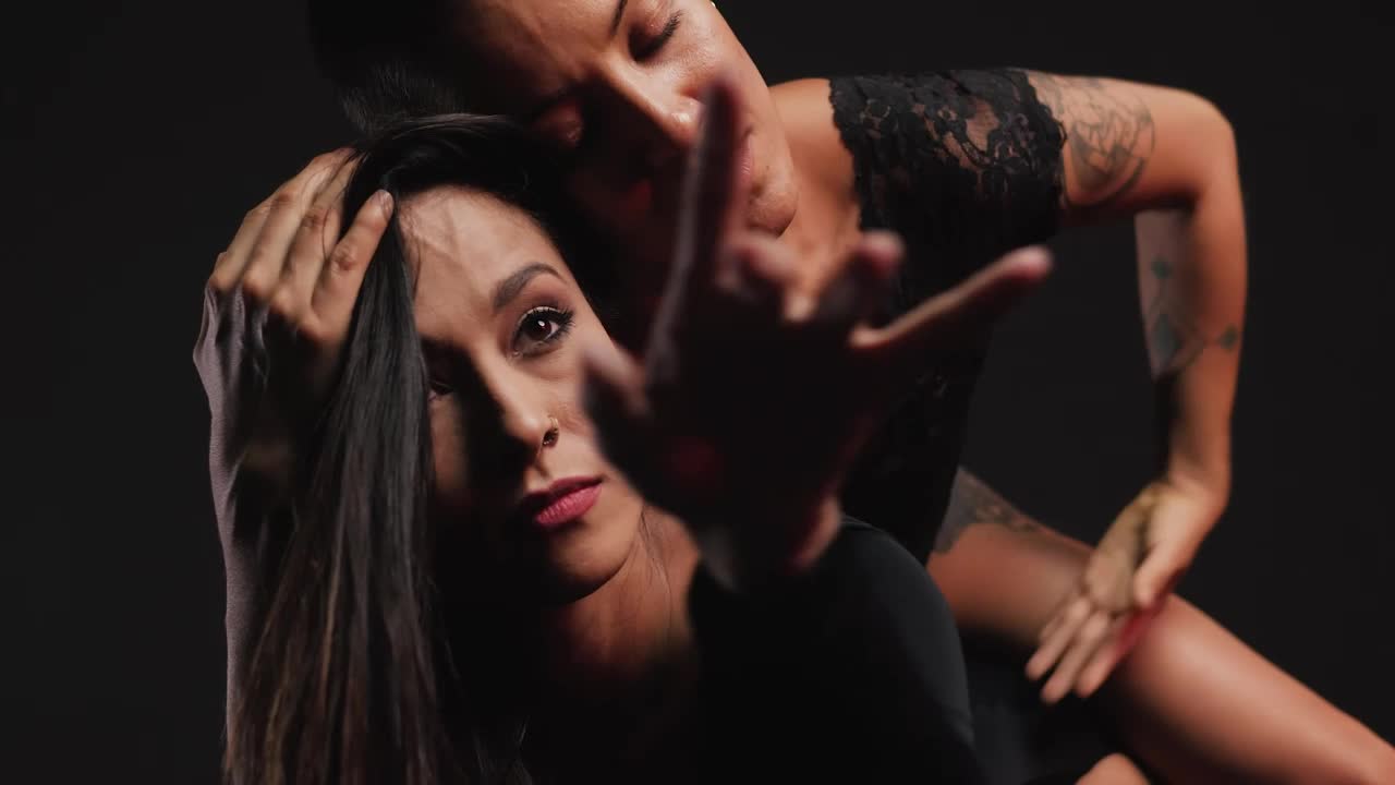 Download Stock Video Contemporary Ballerinas In Black On The Floor Live Wallpaper For PC