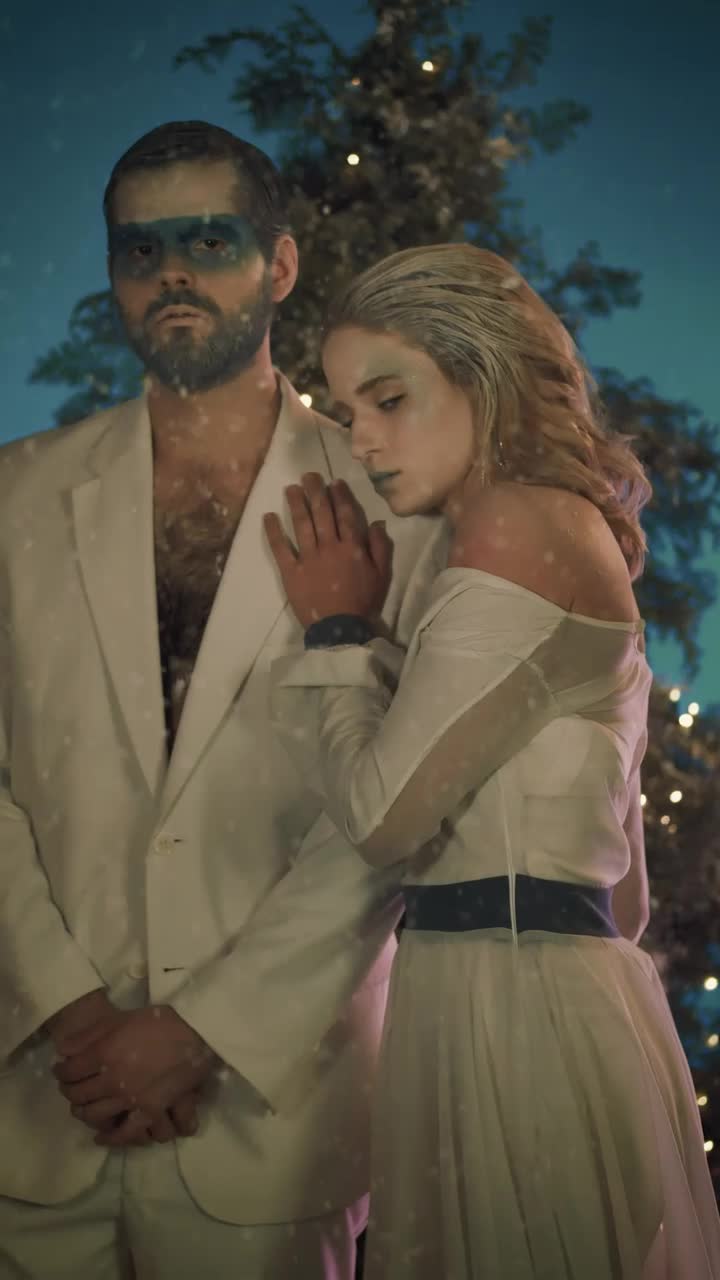 Download Stock Video Conceptual Winter Fashion Couple Portrait Live Wallpaper For PC