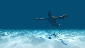 Stock Video Computer Animated Person Swimming Underwater Live Wallpaper For PC