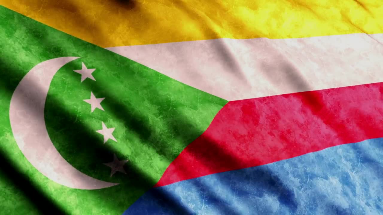Download Stock Video Comoros Flag Waving Close Up Live Wallpaper For PC