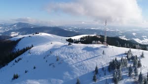Stock Video Communications Antenna On The Top Of A Snowy Mountain Live Wallpaper For PC