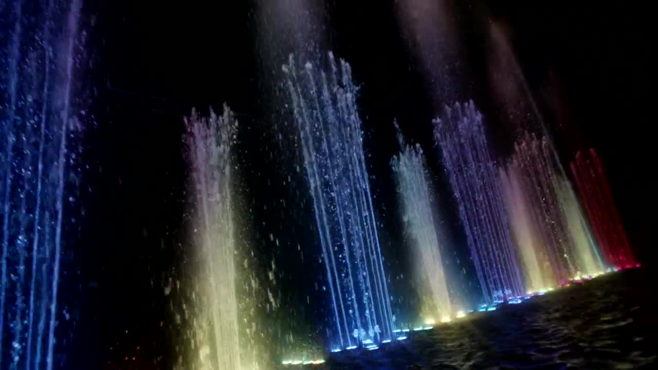 Download Stock Video Colorful Water Fountain Display Live Wallpaper For PC