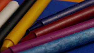 Stock Video Colored Crayons Rotating In A Close Up Shot Live Wallpaper For PC