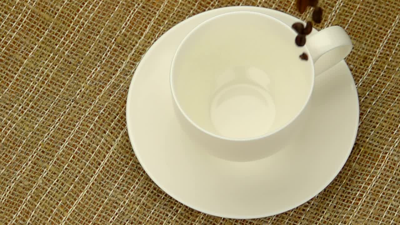 Download Stock Video Coffee Beans Falling Into A Cup Live Wallpaper For PC