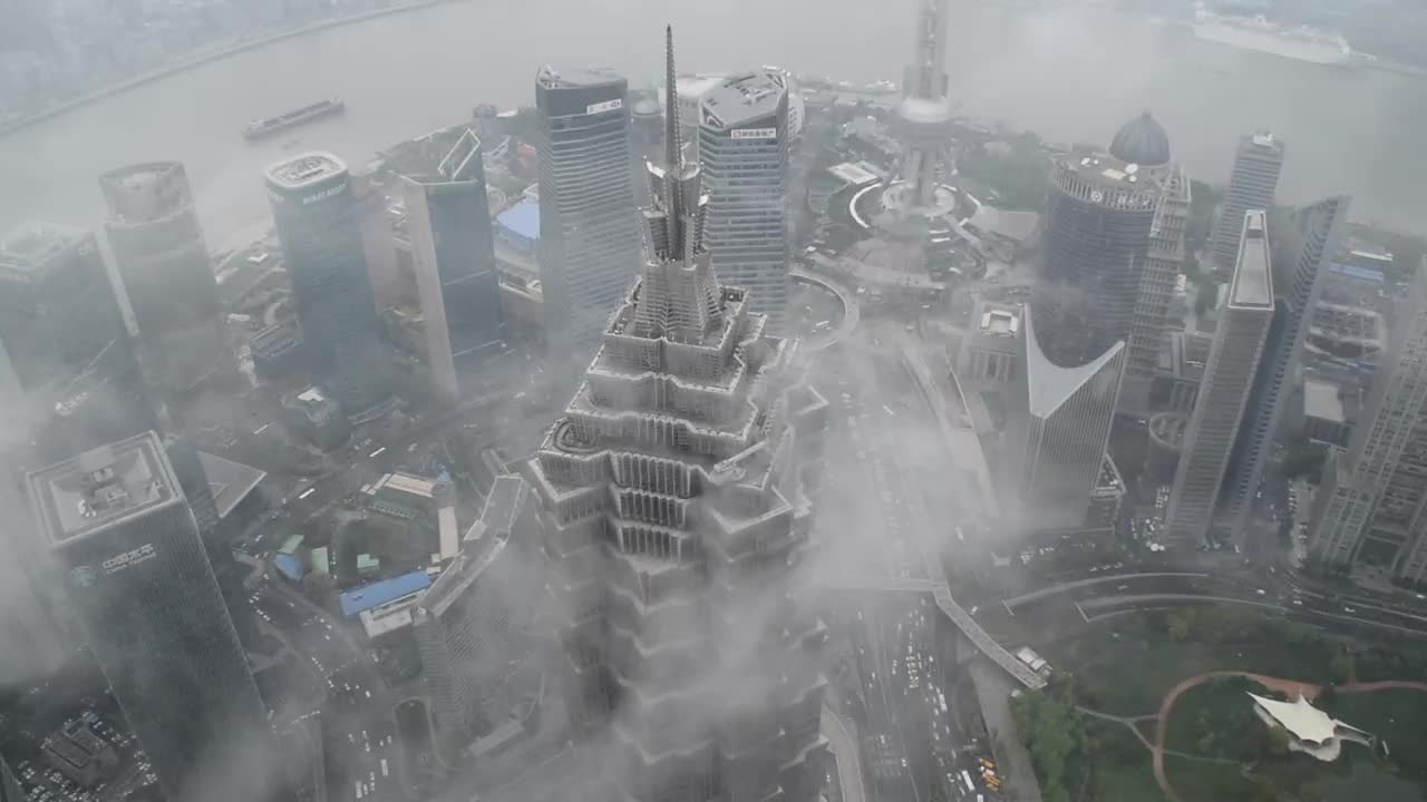 Download Stock Video Clouds Passing By A Skyscraper In Shanghai Live Wallpaper For PC