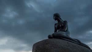 Stock Video Clouds Over A Statue In Denmark Live Wallpaper For PC