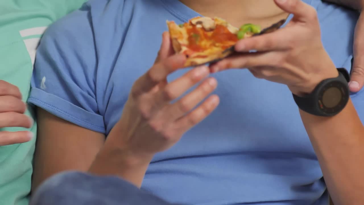 Download Stock Video Faces Of Two Lgbtq Men Eating A Slice Of Pizza Live Wallpaper For PC