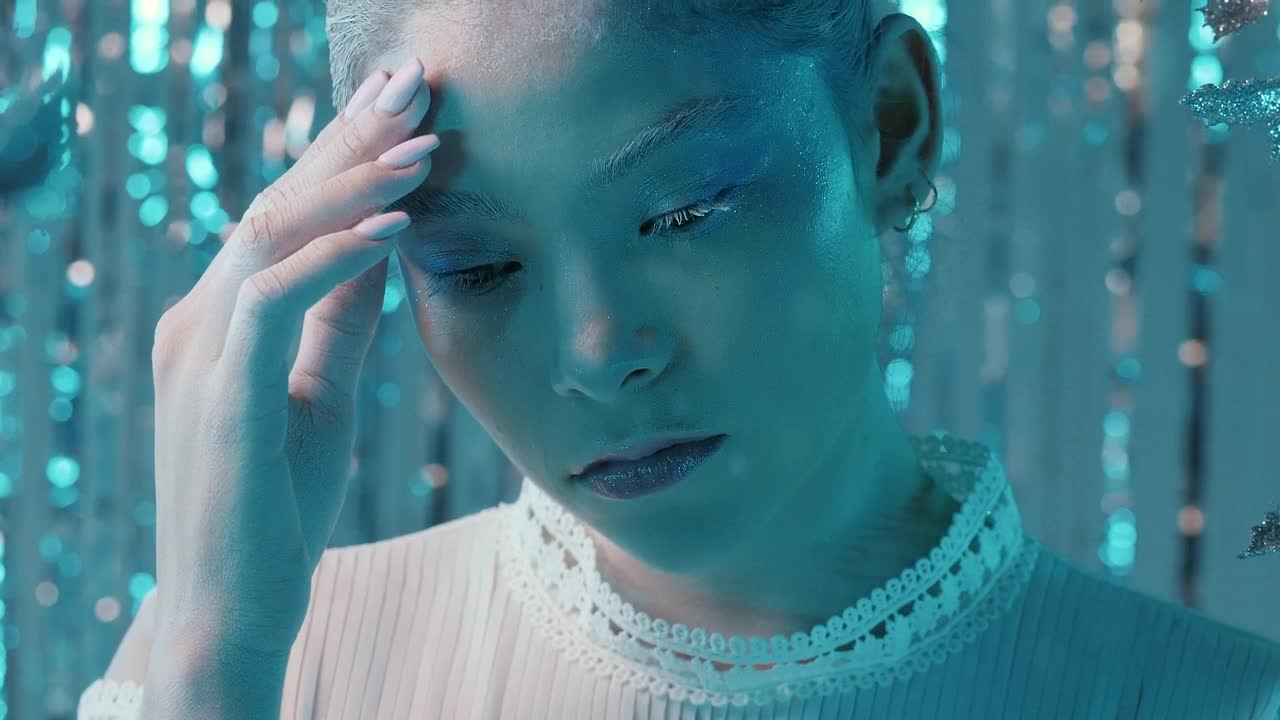 Download Stock Video Face Of A Fashion Woman With Winter Fashion Makeup Live Wallpaper For PC