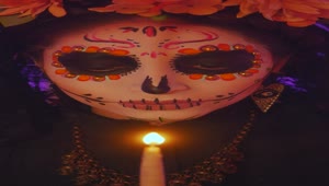 Stock Video Face Of A Catrina Putting Out A Candle On The Live Wallpaper For PC
