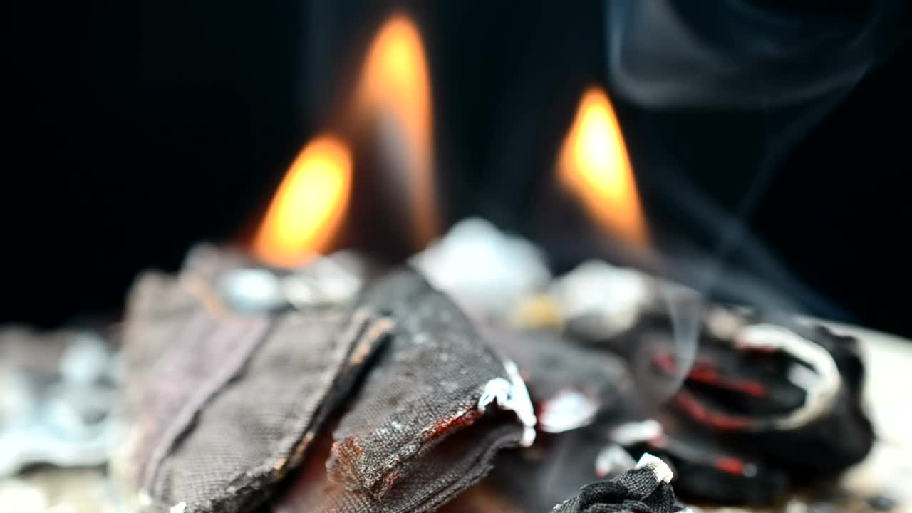 Download Stock Video Fabric On Fire In A Dark Room Live Wallpaper For PC