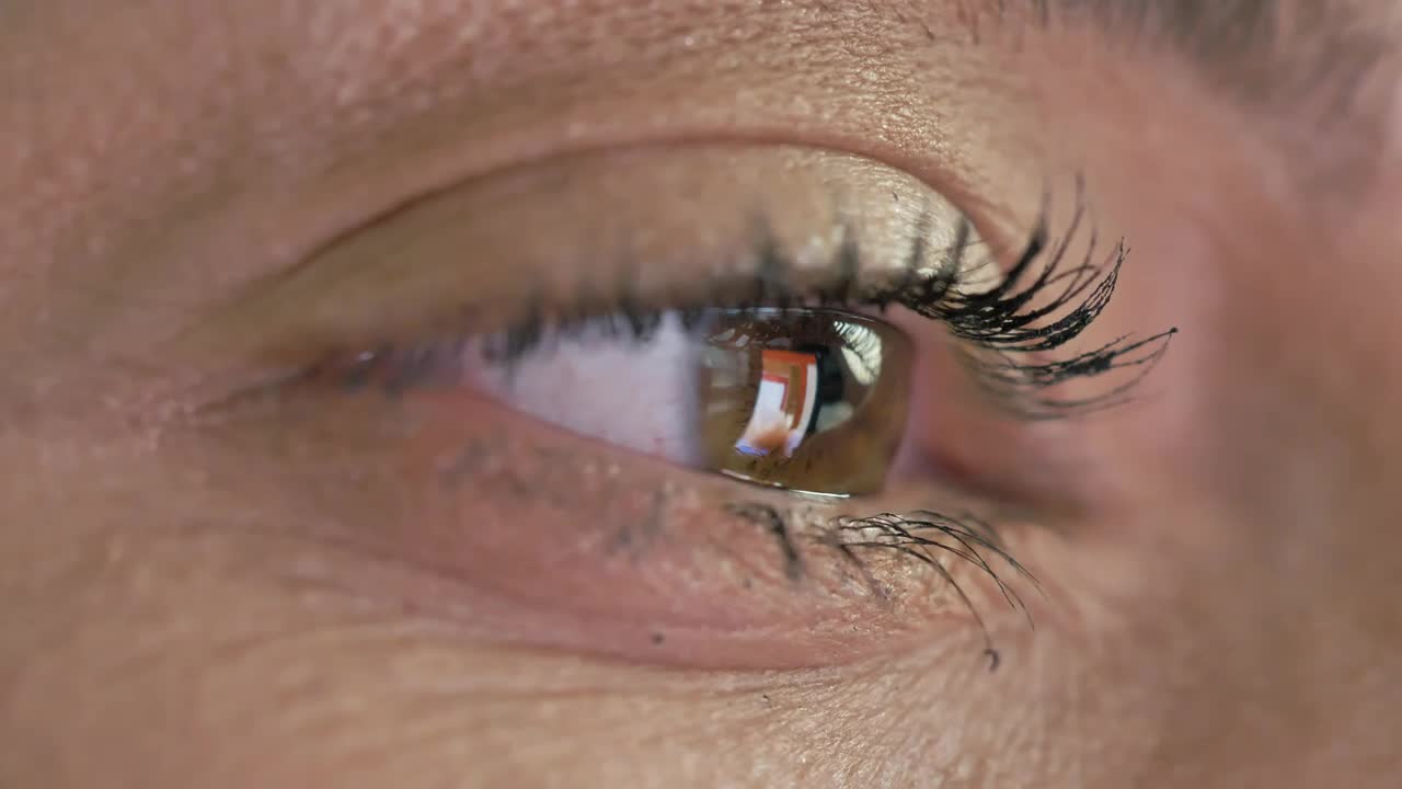 Download Stock Video Eye Of A Woman Looking At A Tablet Live Wallpaper For PC