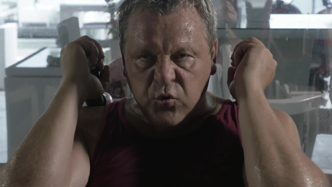 Download Stock Video Exhausted Man Working Out Live Wallpaper For PC