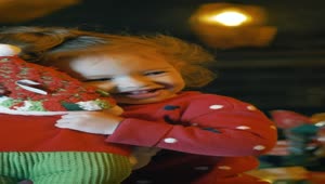 Download Stock Video Excited Girl With A Stuffed Santa Claus Live Wallpaper For PC