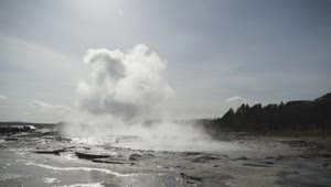 Stock Video Erupting Geysir In A National Park Live Wallpaper For PC