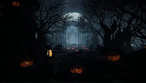 Stock Video Entrance To A Cemetery With Ornamental Pumpkins Live Wallpaper For PC